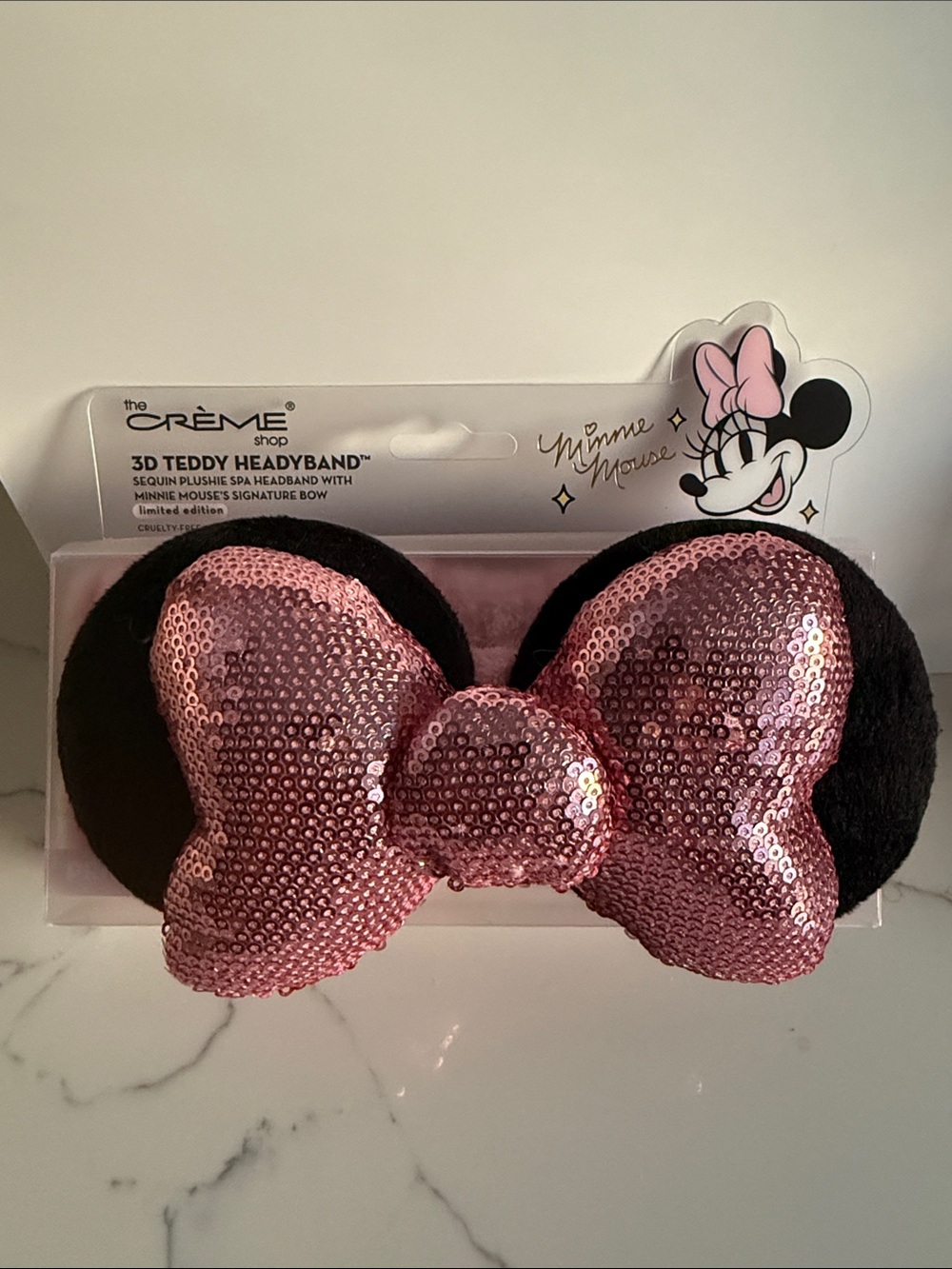The Crème Shop x Minnie Mouse Pink Sequin Teddy Headband - Picture 2 of 3